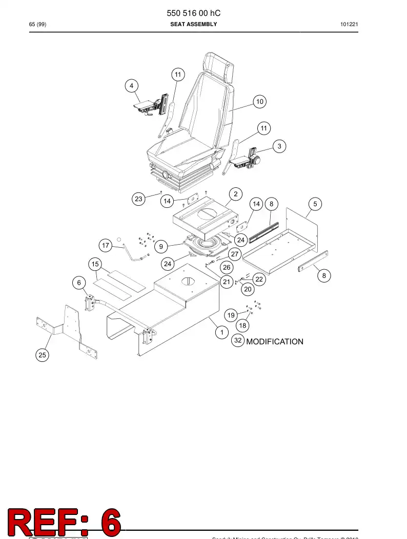 55156095 551 560 95 Support - Sandvik Technical Drawing