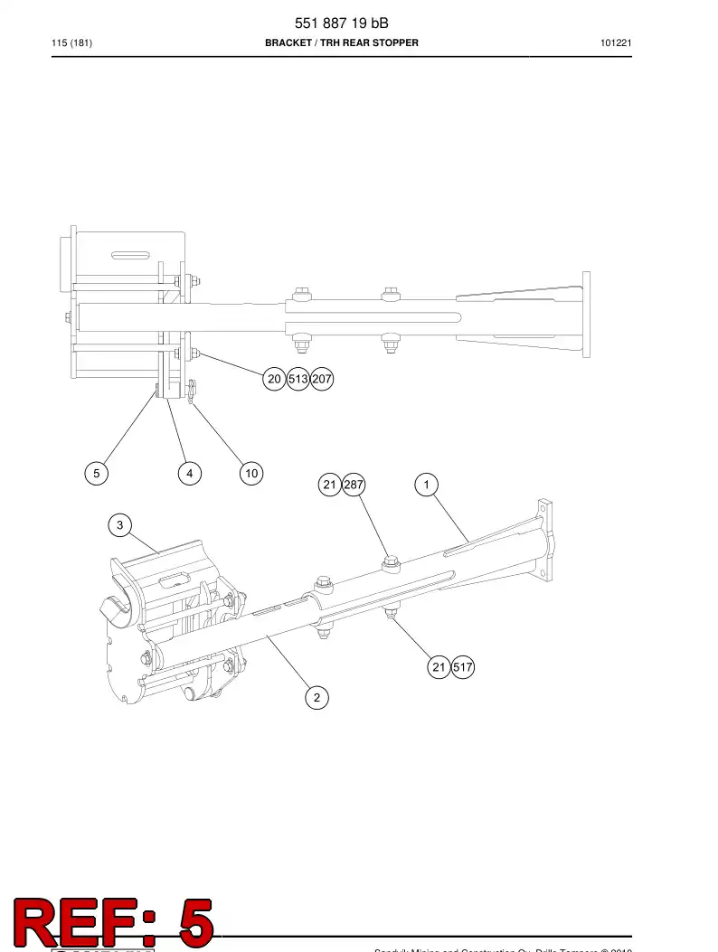 55156129 551 561 29 Pin - Sandvik Technical Drawing