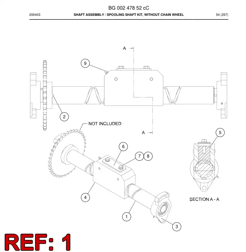 55156213 551 562 13 Shaft - Sandvik Technical Drawing