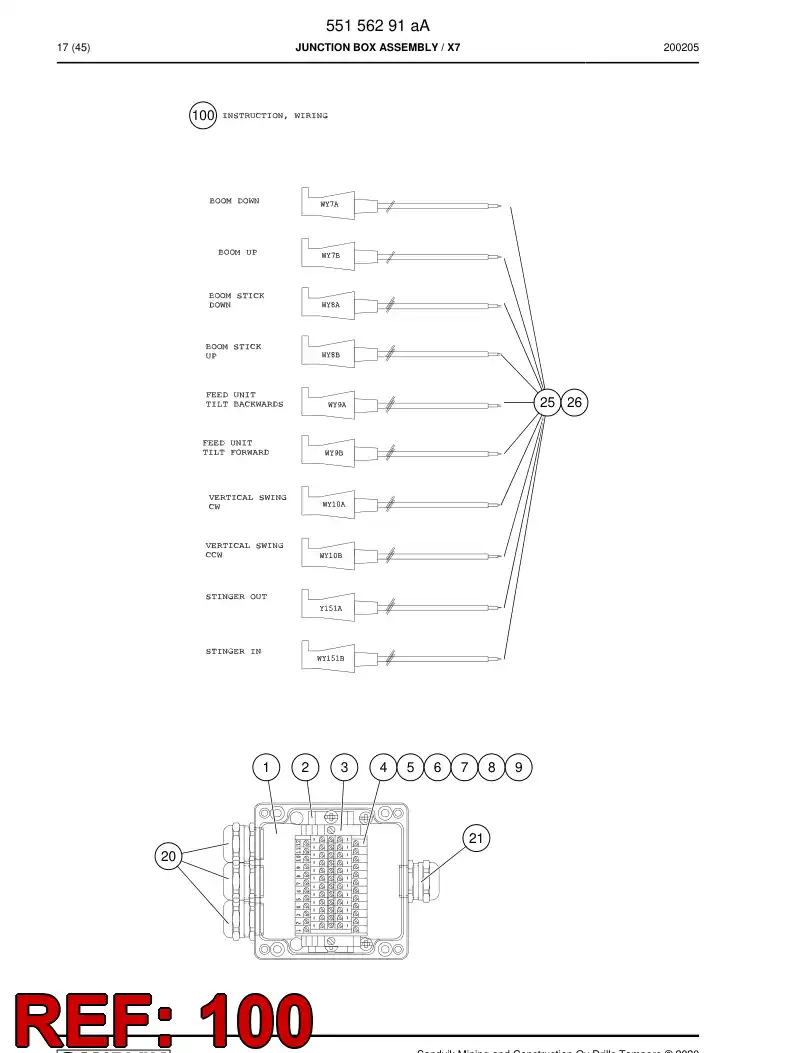 55156293a 551 562 93a Instruction, Wiring - Sandvik Technical Drawing