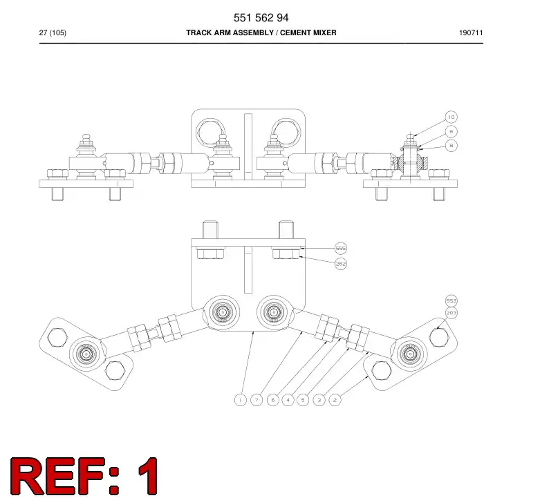 55156295 551 562 95 Bracket - Sandvik Technical Drawing