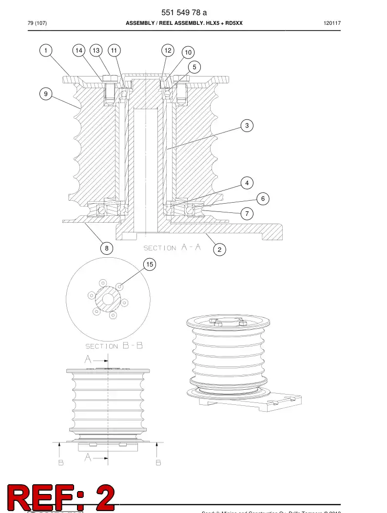 55156310 551 563 10 Shaft assembly - Sandvik Technical Drawing