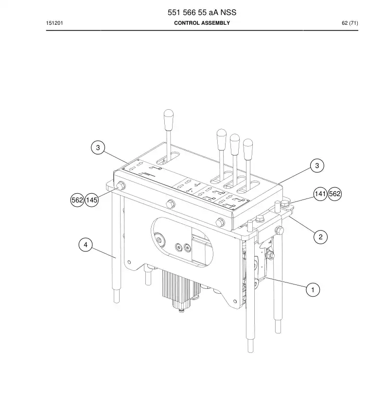 55156655b 551 566 55b Control Assembly - Sandvik Technical Drawing