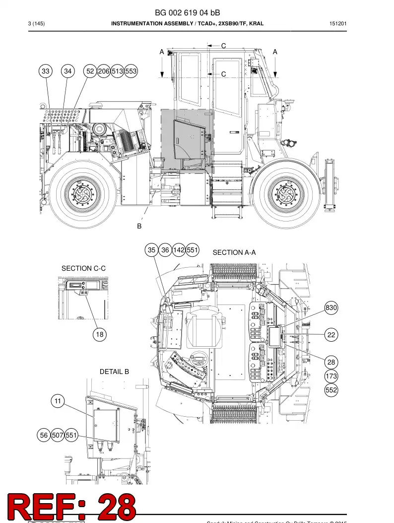 55156670 551 566 70 Bracket - Sandvik Technical Drawing