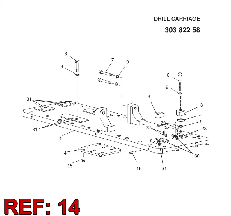 55156997 551 569 97 Plate, Guide - Sandvik Technical Drawing