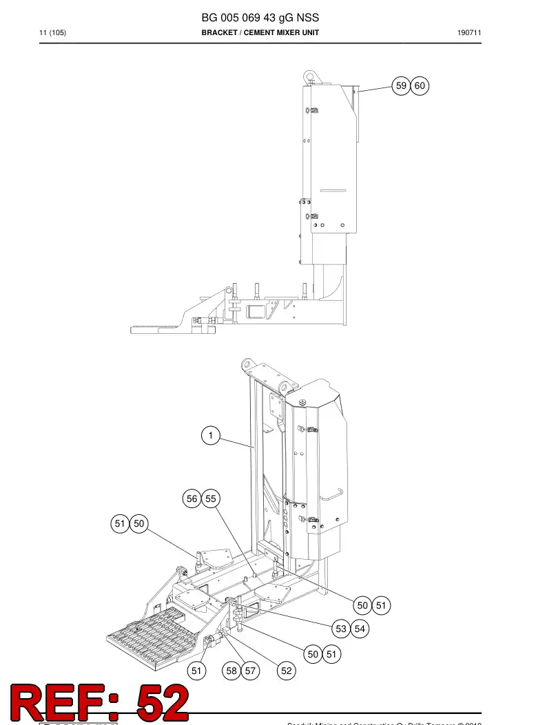 55157058 551 570 58 Buffer, Rubber - Sandvik Technical Drawing