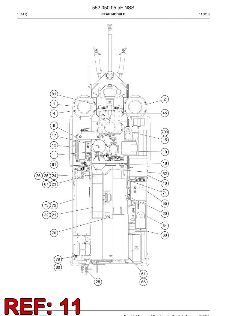 55157080a 551 570 80a Mounting plate - Sandvik Technical Drawing