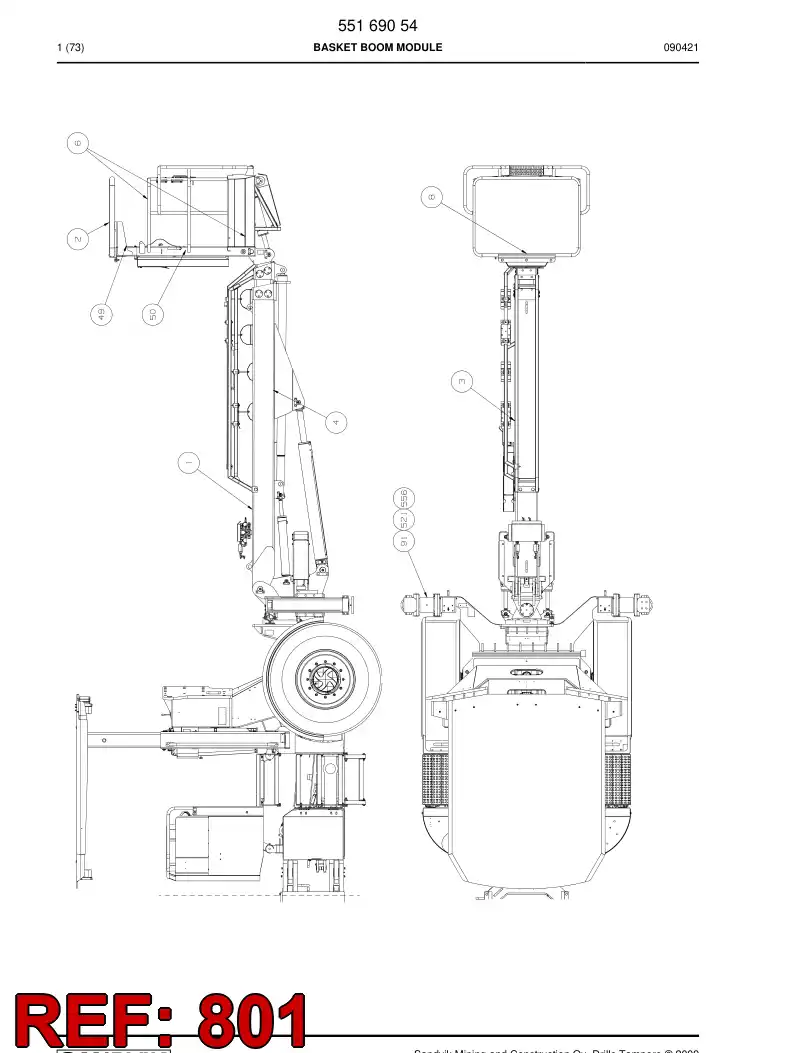 55157088a 551 570 88a Hosing - Sandvik Technical Drawing