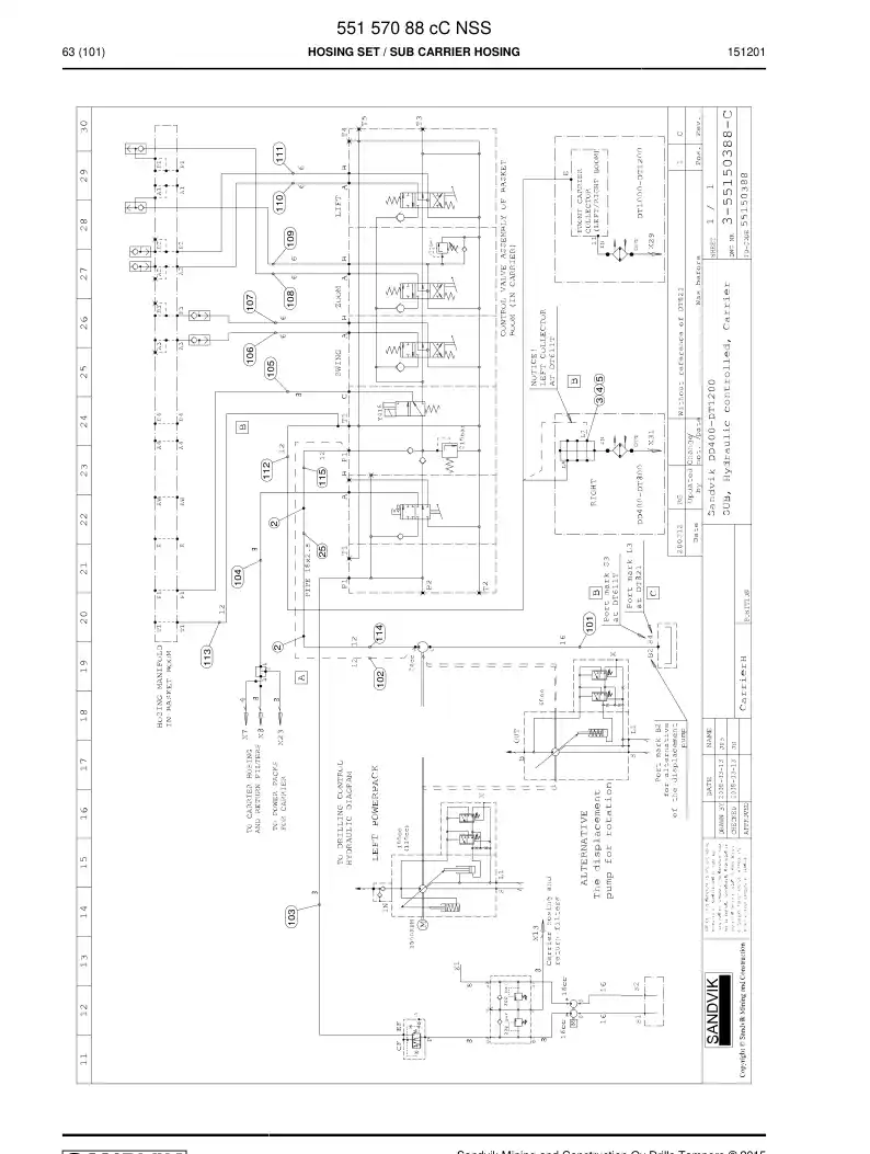 55157088c 551 570 88c Hosing Set - Sandvik Technical Drawing