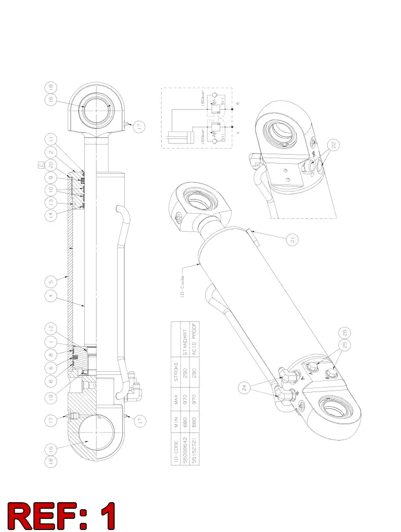 55157183 551 571 83 PISTON - Sandvik Technical Drawing