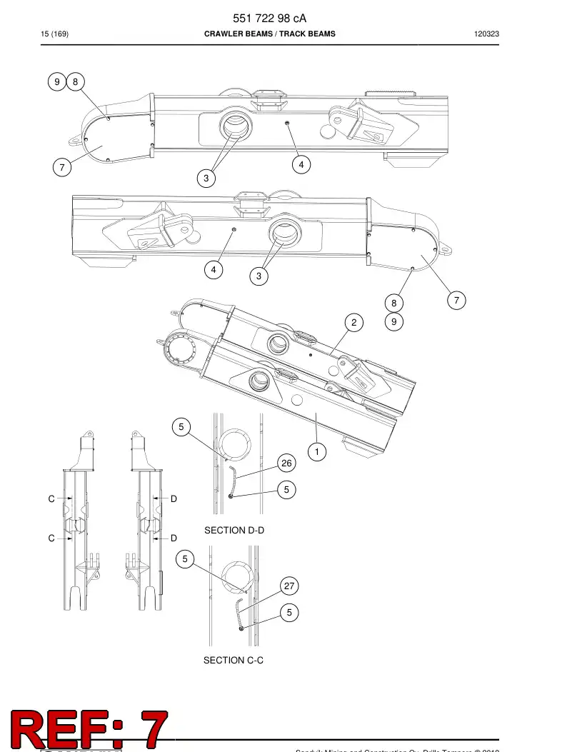 55157414 551 574 14 Plate - Sandvik Technical Drawing