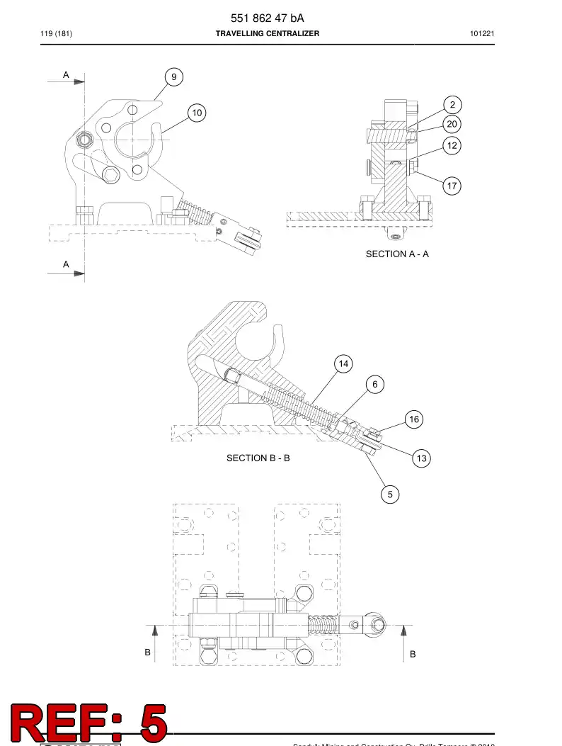 55157486 551 574 86 Bearing bushing - Sandvik Technical Drawing