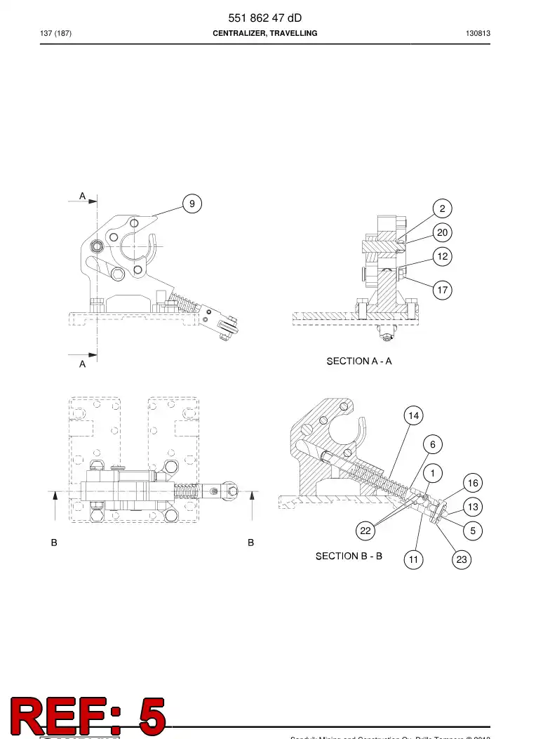 55157486b 551 574 86b Bushing, Bearing - Sandvik Technical Drawing