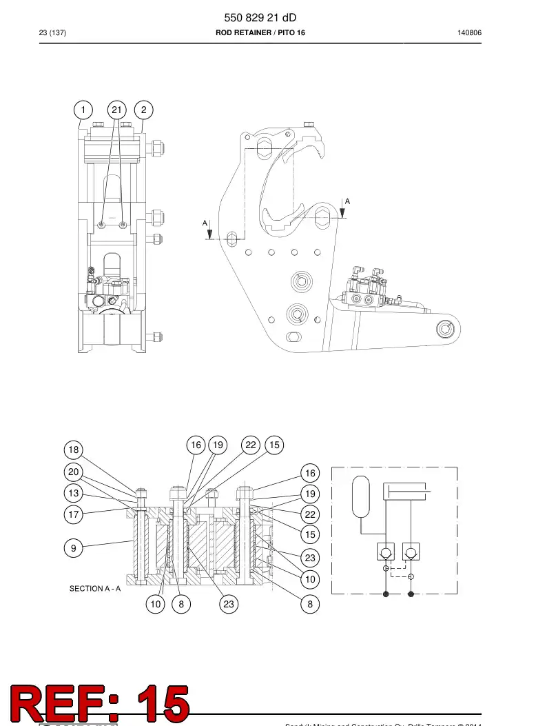 55157509a 551 575 09a NUT - Sandvik Technical Drawing