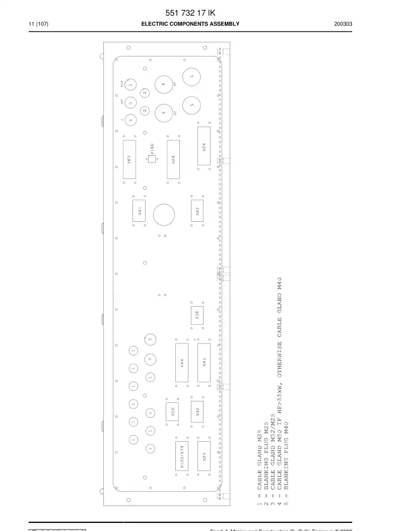 55157537n 551 575 37n Plate, Cable - Sandvik Technical Drawing