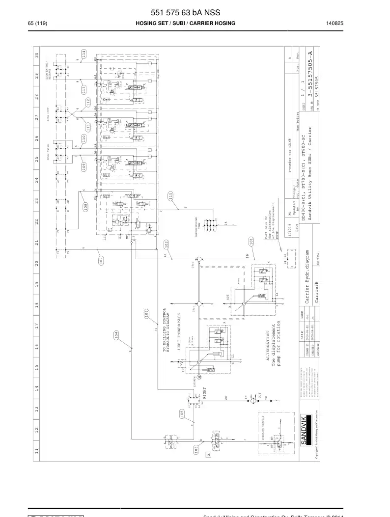 55157563b 551 575 63b Hosing Set - Sandvik Technical Drawing