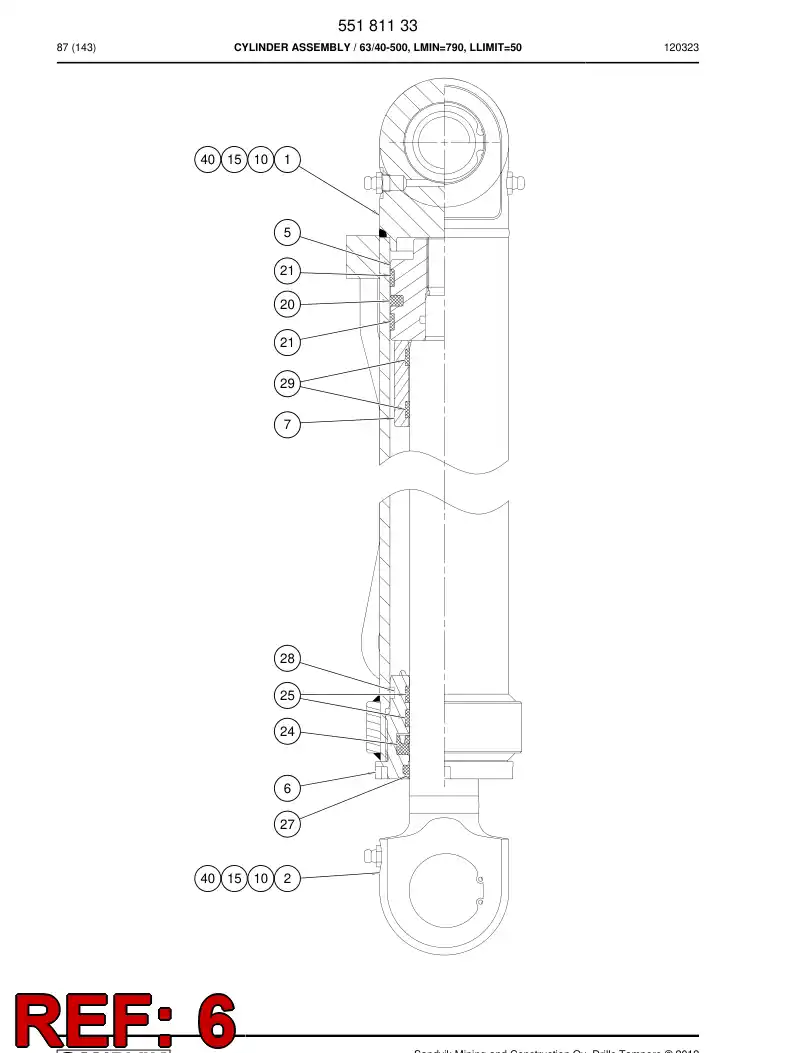 55157588a 551 575 88a Front cover - Sandvik Technical Drawing
