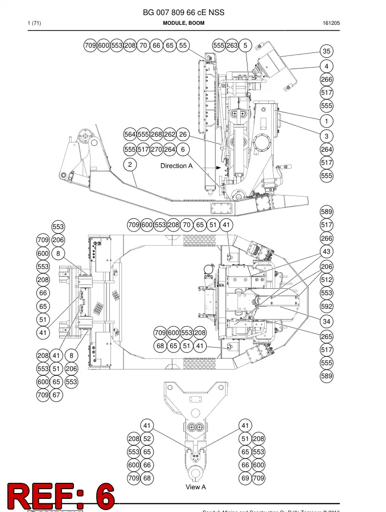 55157626 551 576 26 Guide, Hose - Sandvik Technical Drawing