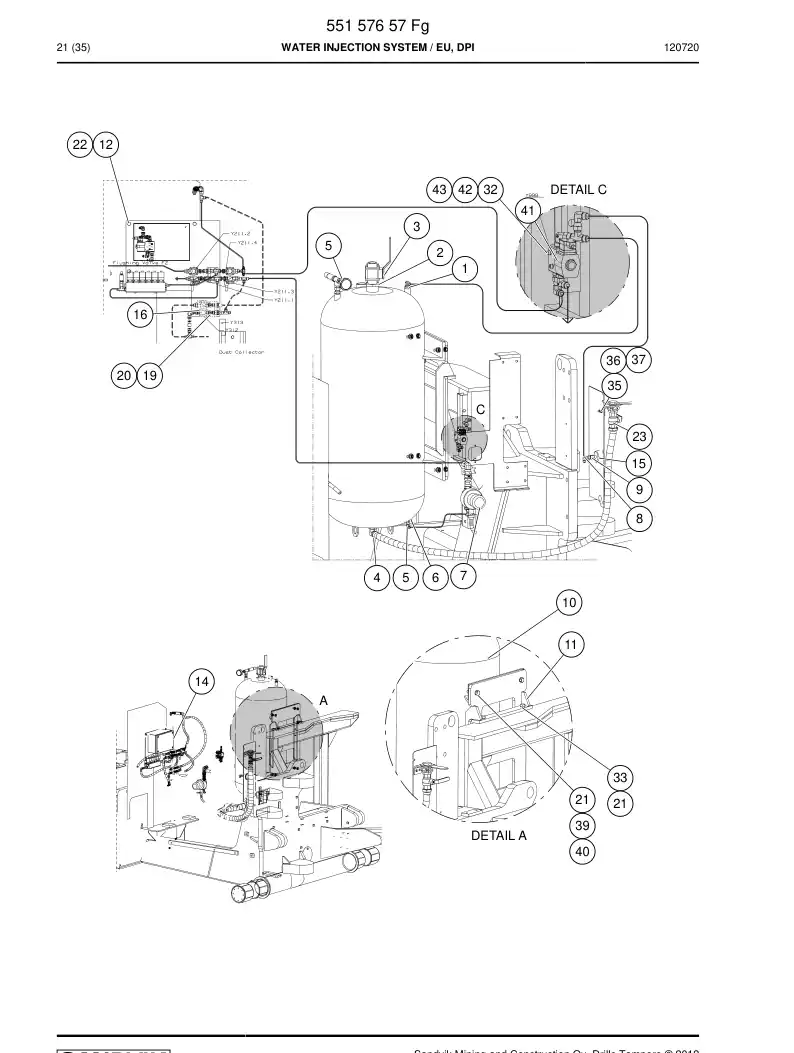 55157657 551 576 57 Water injection system - Sandvik Technical Drawing