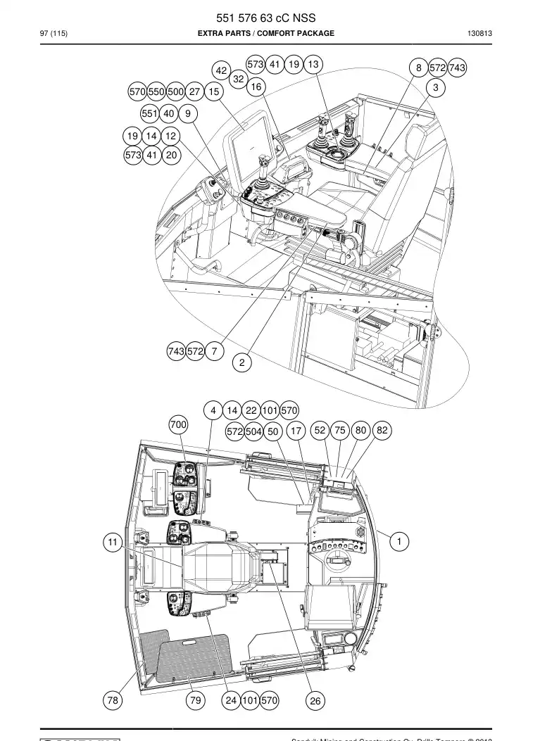 55157663c 551 576 63c Extra parts - Sandvik Technical Drawing