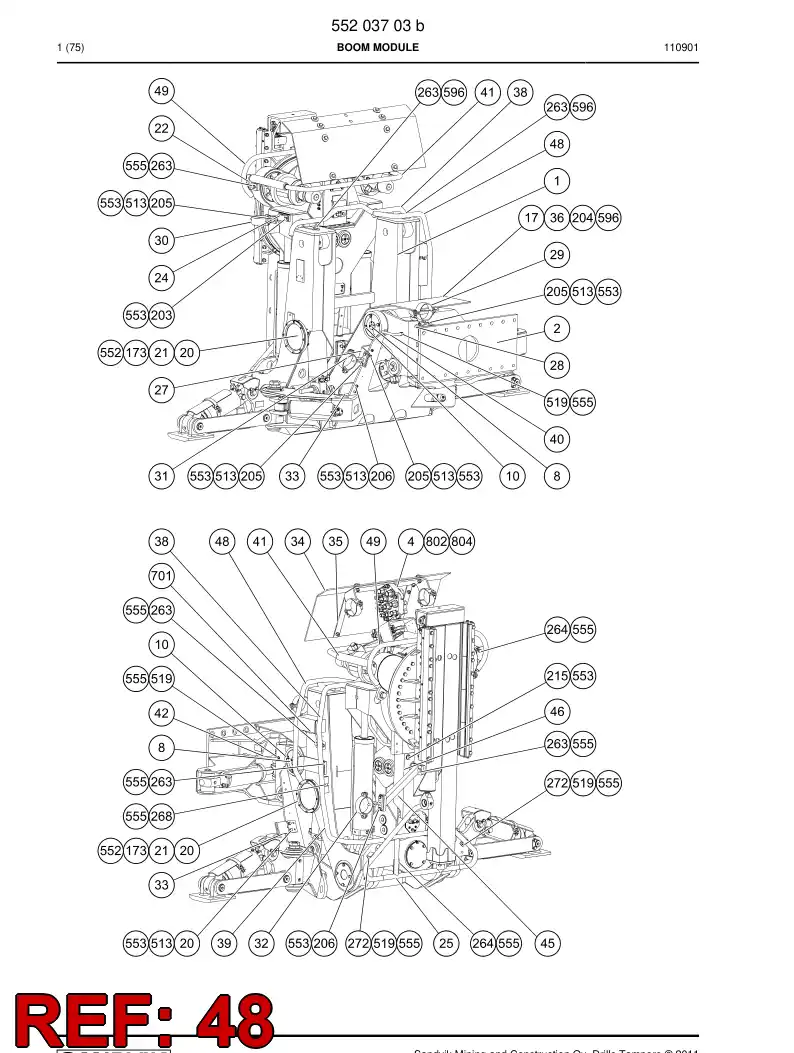 55157696 551 576 96 Hose guide - Sandvik Technical Drawing