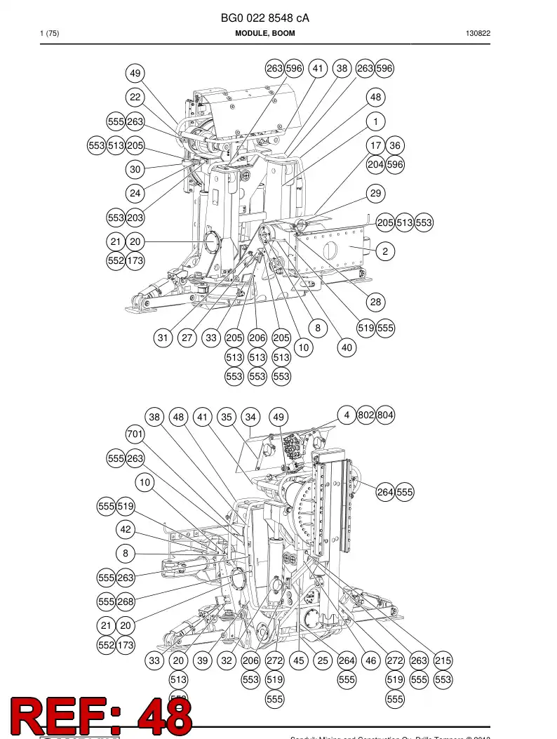 55157696a 551 576 96a Guide, Hose - Sandvik Technical Drawing