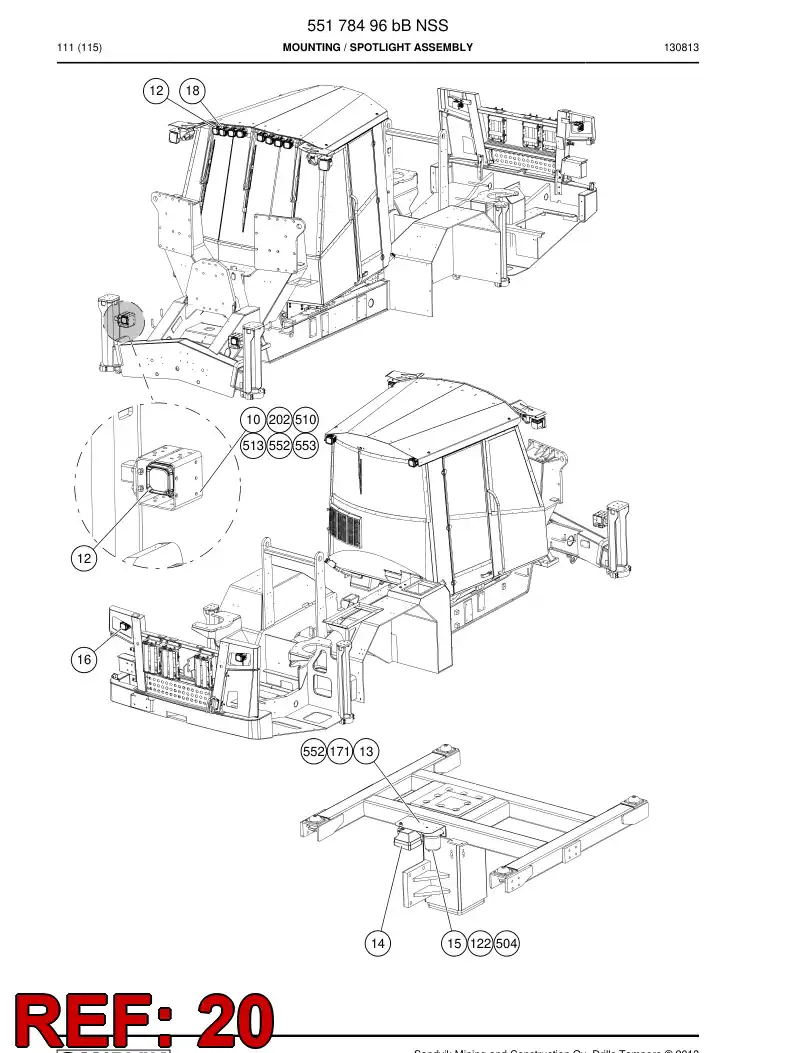 55157761a 551 577 61a Bracket - Sandvik Technical Drawing