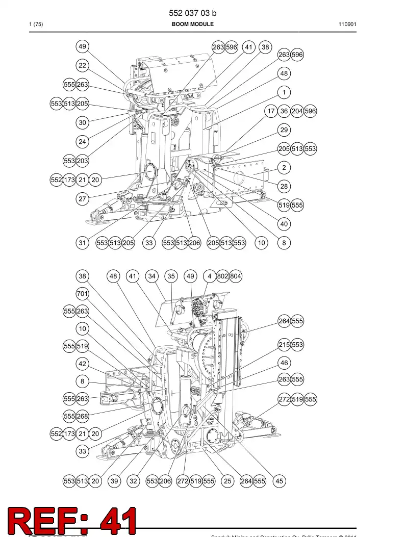55157764 551 577 64 Guide, Hose - Sandvik Technical Drawing