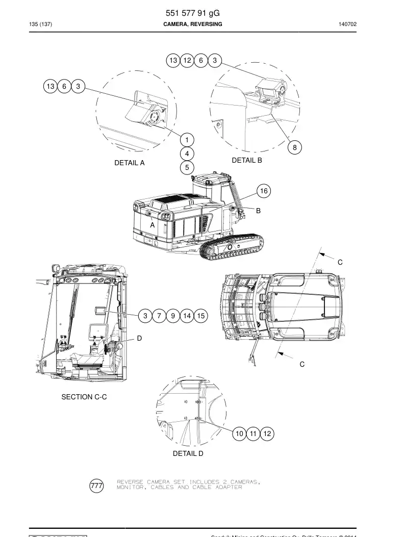 55157791d 551 577 91d REVERSE CAMERA - Sandvik Technical Drawing
