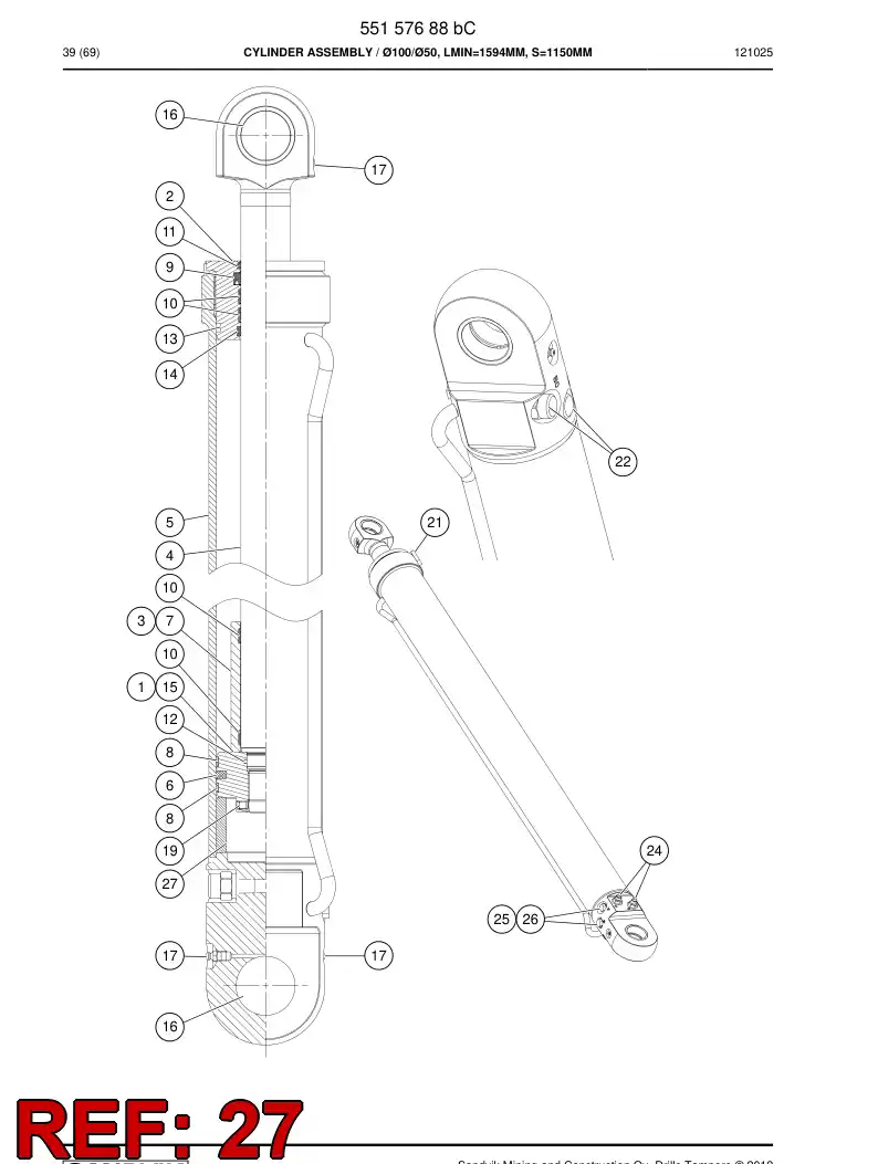 55157818a 551 578 18a Bushing - Sandvik Technical Drawing