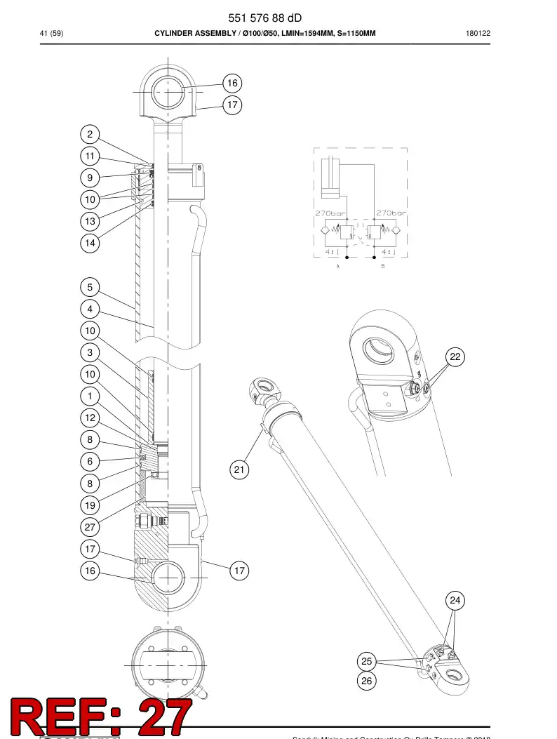 55157818d 551 578 18d Bushing - Sandvik Technical Drawing