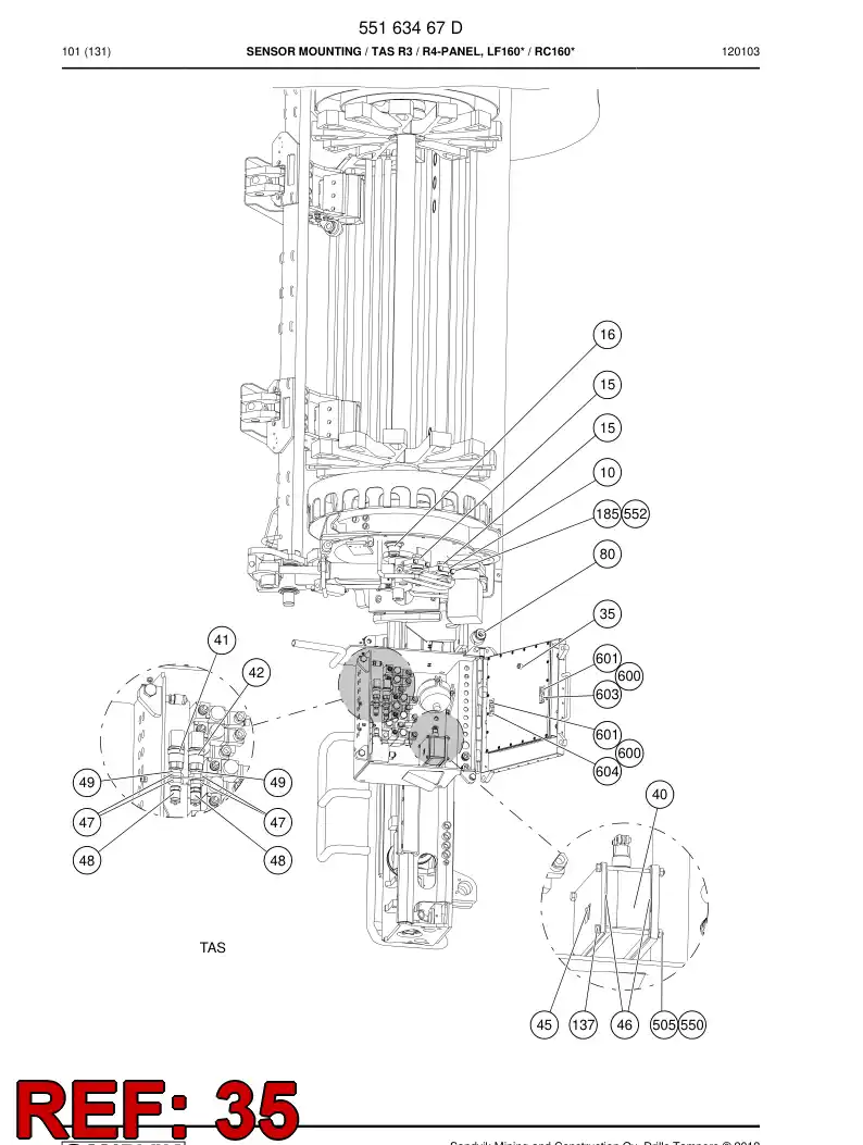 55157837a 551 578 37a Bracket - Sandvik Technical Drawing