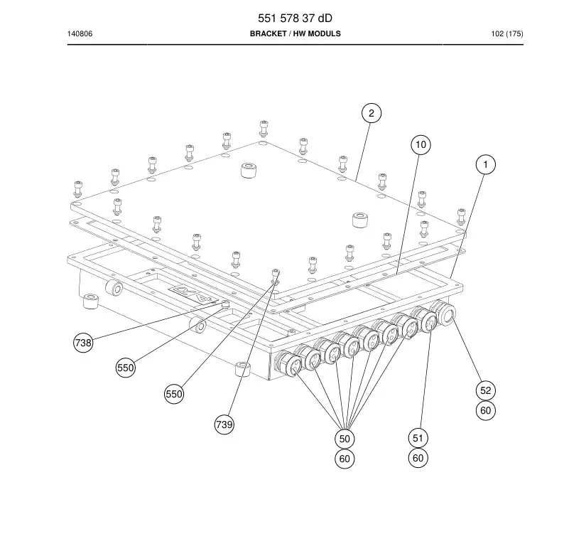 55157837e 551 578 37e Bracket - Sandvik Technical Drawing