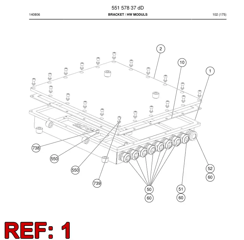 55157848a 551 578 48a Frame - Sandvik Technical Drawing