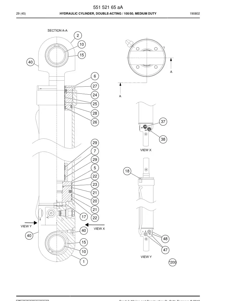 55157851 551 578 51 Seal Kit - Sandvik Technical Drawing