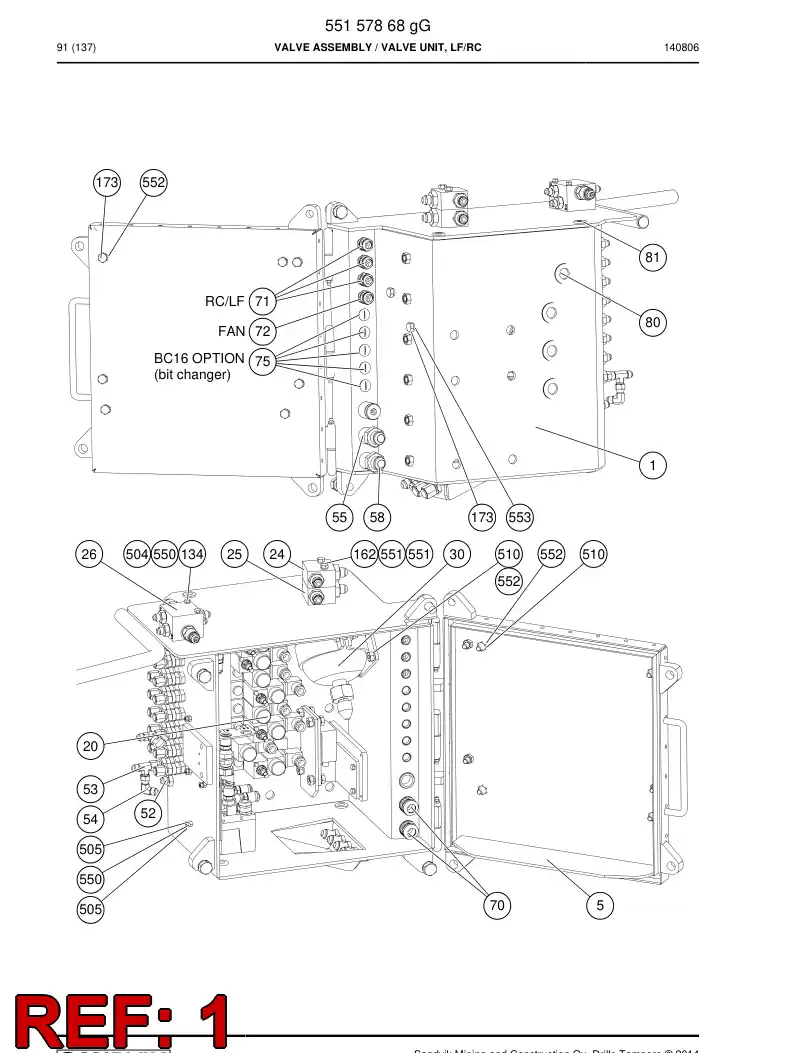 55157870a 551 578 70a COMPARTIMENTO - Sandvik Technical Drawing