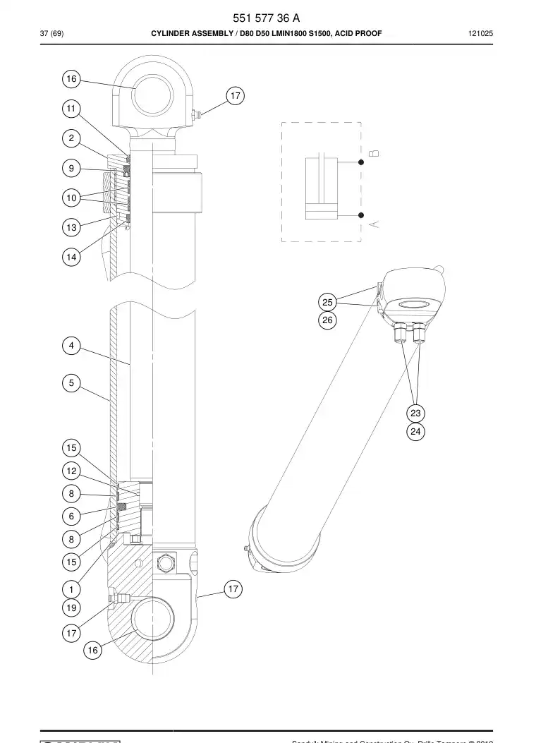 55157890 551 578 90 SEAL KIT - Sandvik Technical Drawing