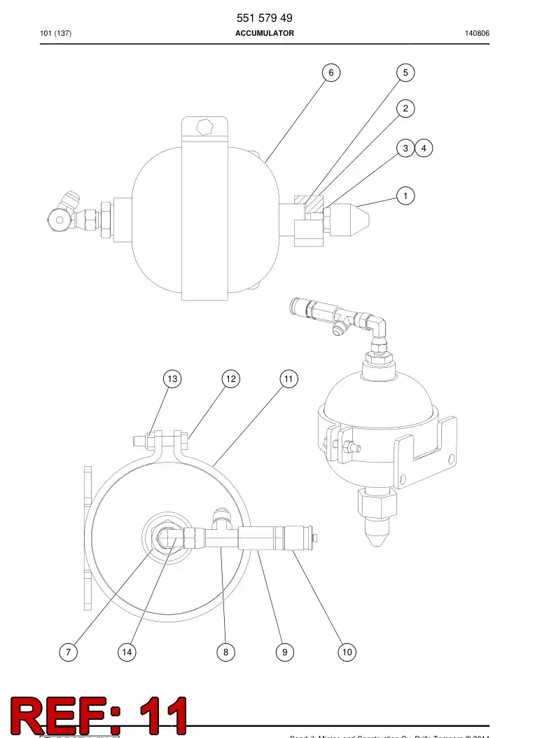 55157951 551 579 51 Bracket - Sandvik Technical Drawing