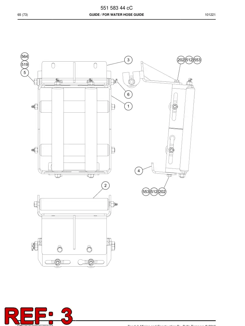 55157965 551 579 65 Supporting block - Sandvik Technical Drawing