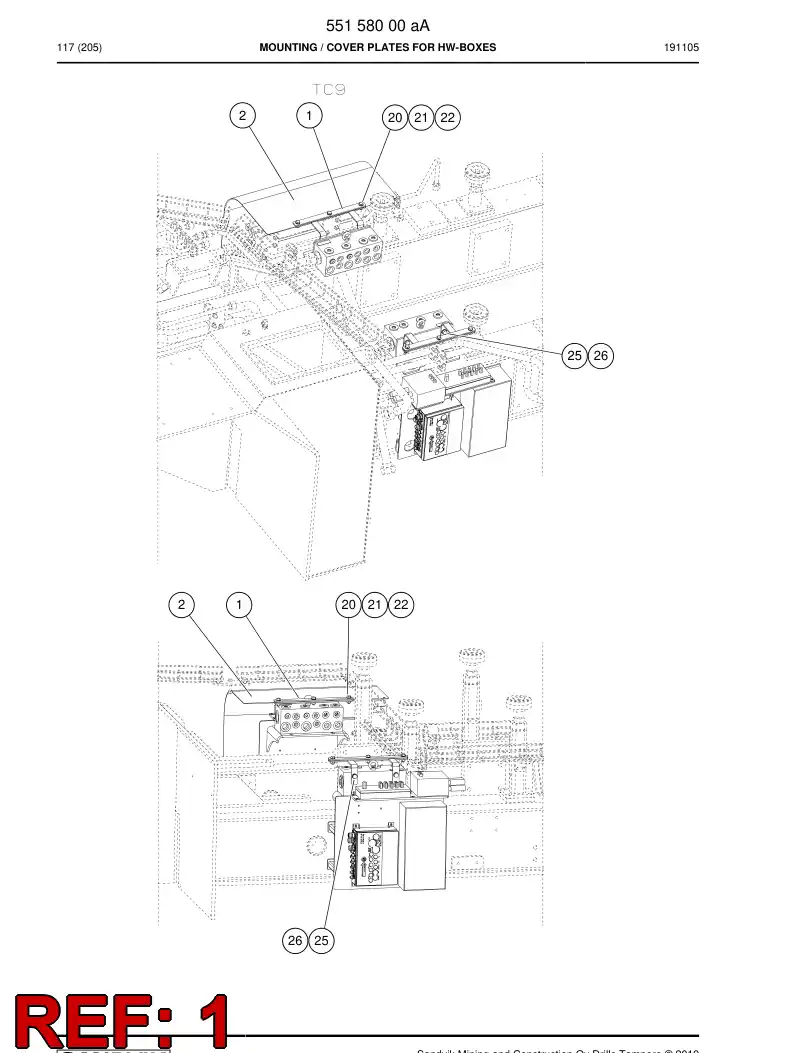 55157996 551 579 96 Bracket - Sandvik Technical Drawing