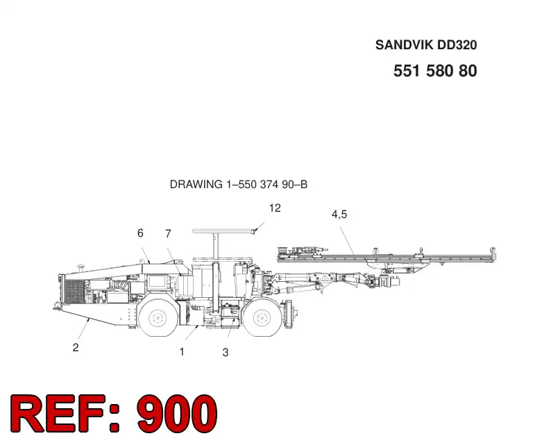 55158079 551 580 79 SEPARATE PARTS - Sandvik Technical Drawing