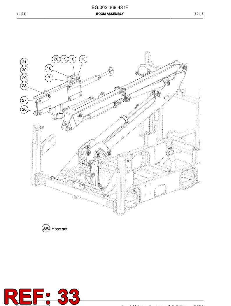 55158089 551 580 89 Hose - Sandvik Technical Drawing