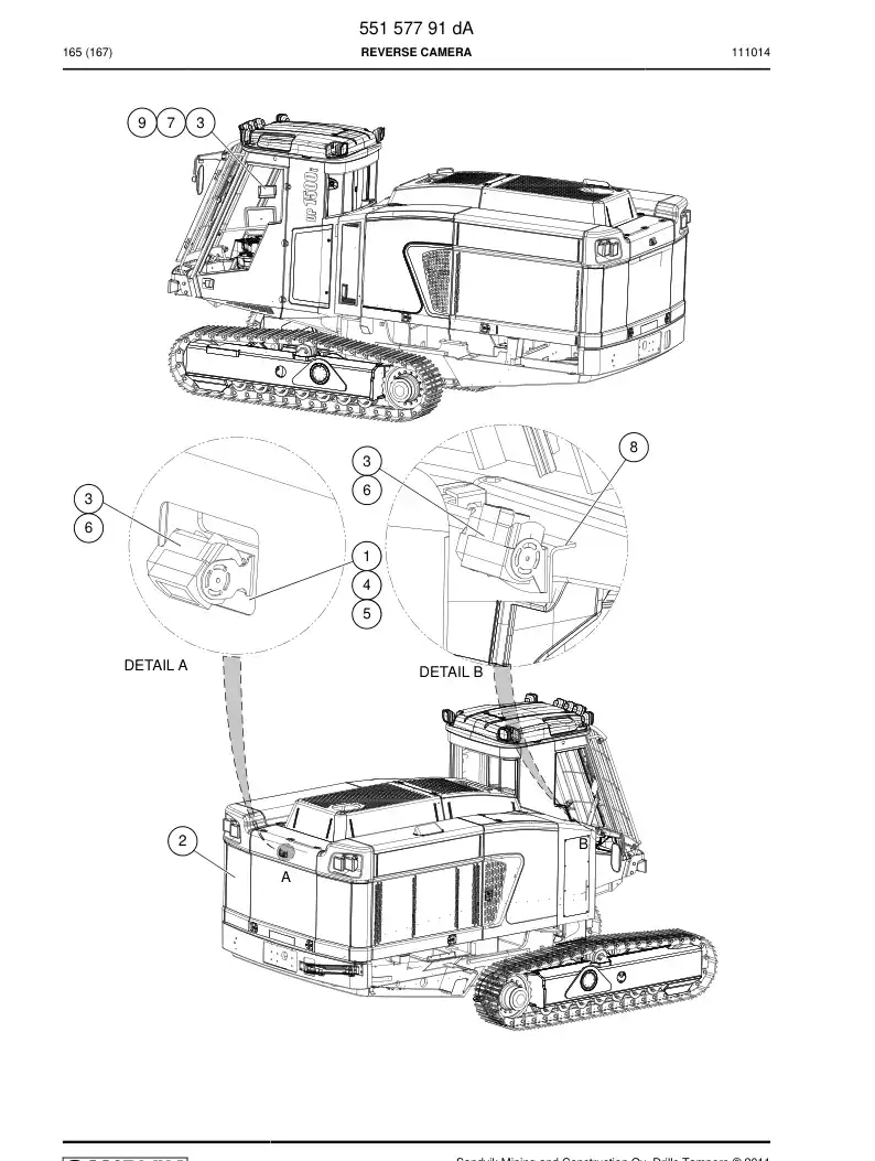 55158107 551 581 07 Cover, Rear - Sandvik Technical Drawing