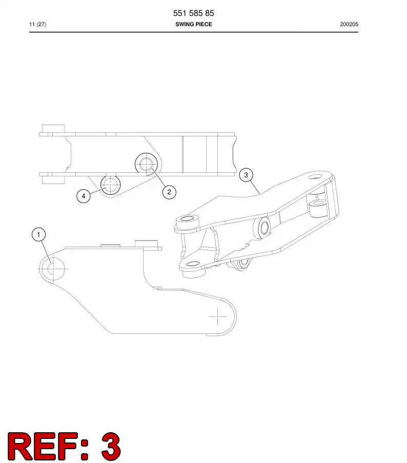 55158109b 551 581 09b Swing Piece - Sandvik Technical Drawing