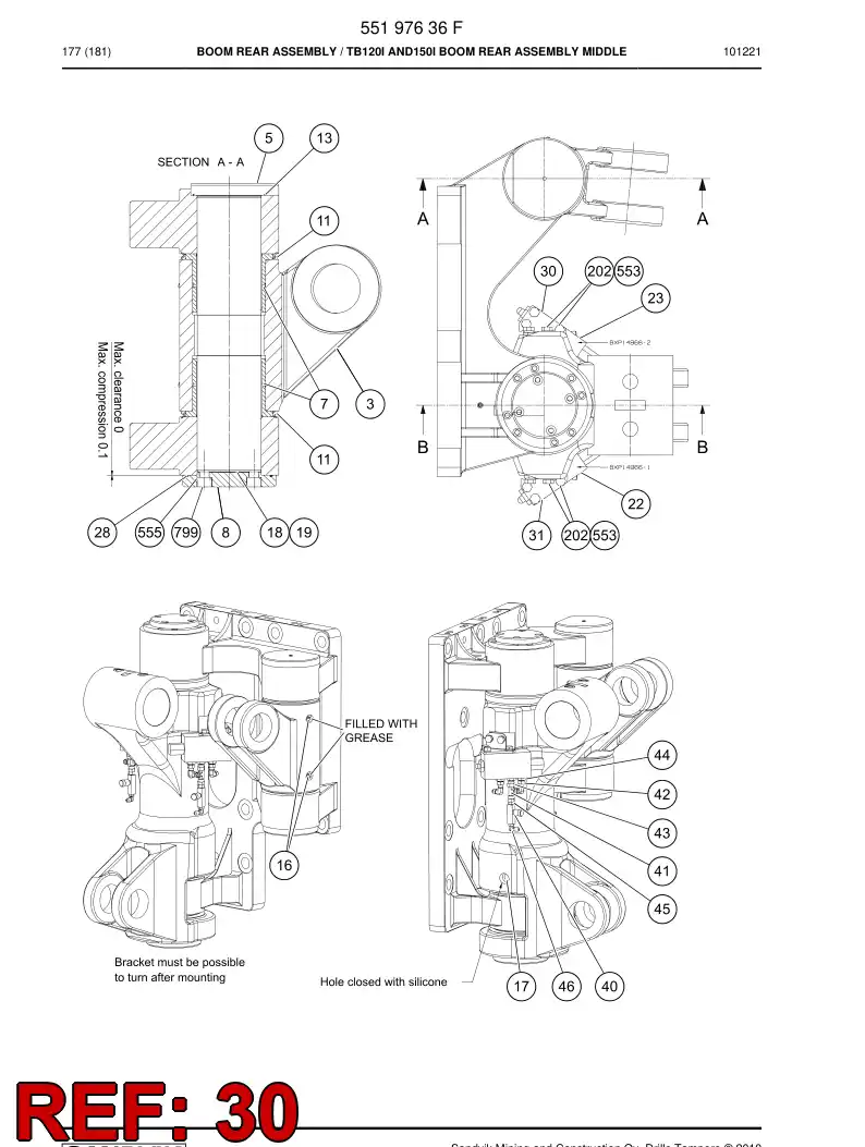 55158128 551 581 28 Supporting block - Sandvik Technical Drawing