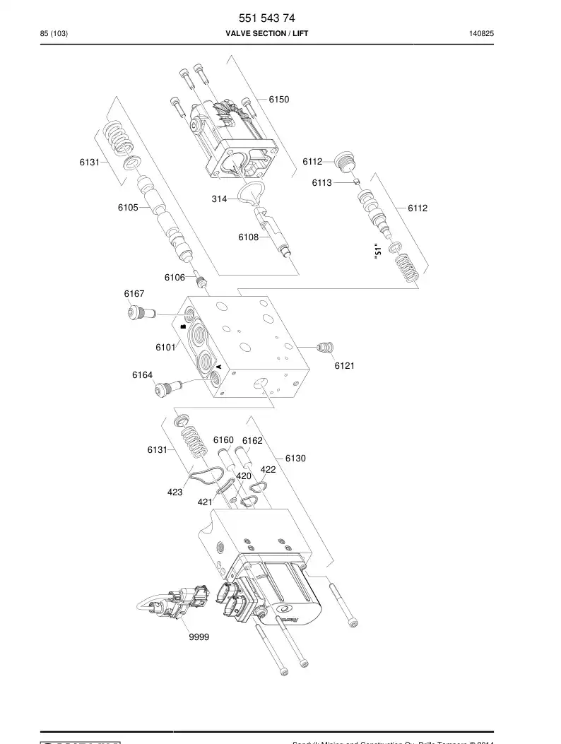 55158158 551 581 58 Electronic pilot module - Sandvik Technical Drawing