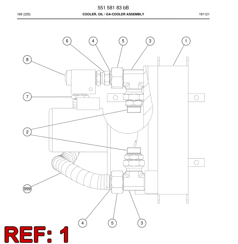 55158180a 551 581 80a Cooler, Oil - Sandvik Technical Drawing