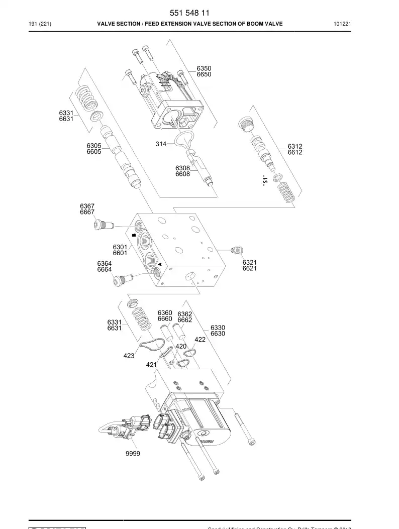 55158191 551 581 91 PREPARED DEVICE - Sandvik Technical Drawing