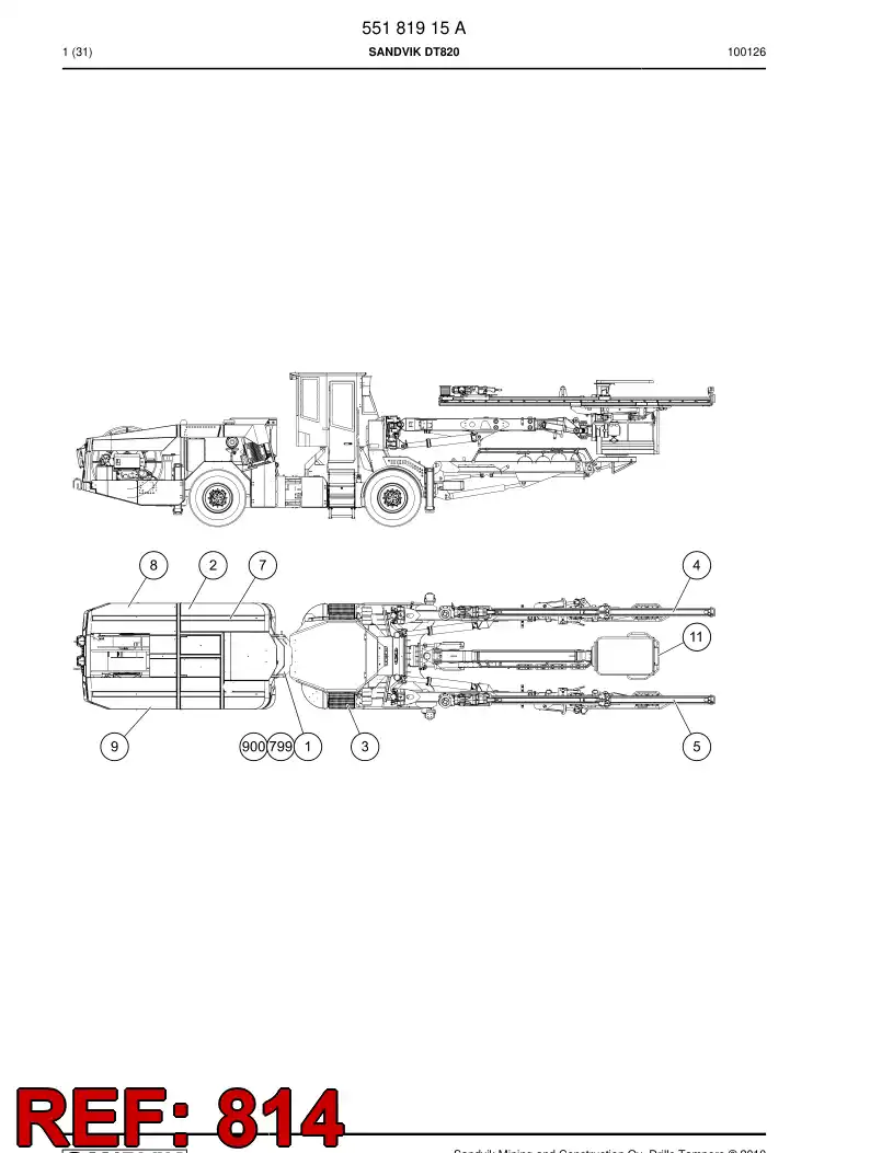55158623a 551 586 23a Hosing - Sandvik Technical Drawing