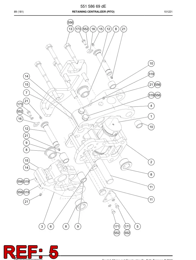 55158676 551 586 76 Plate - Sandvik Technical Drawing
